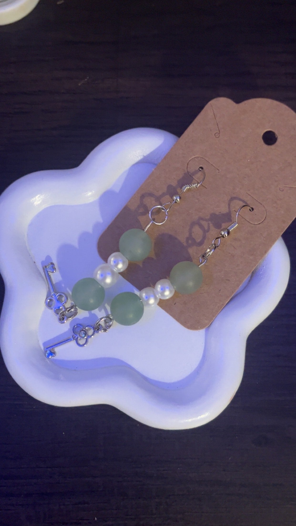 Green Key Earrings