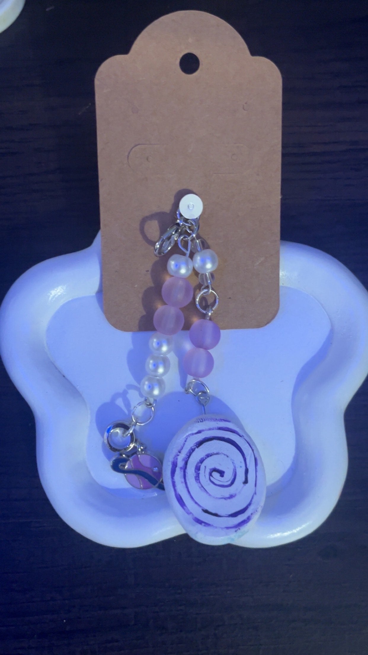 Purple Swirl Handmade Keychain